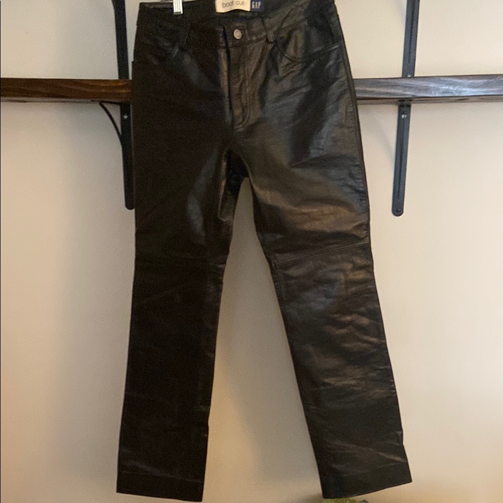 Gap vintage Chic Black Leather Pants